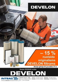 15 proc. nuolaida originaliems DEVELON filtrams (akcija galioja iki gruodžio 31 d.)