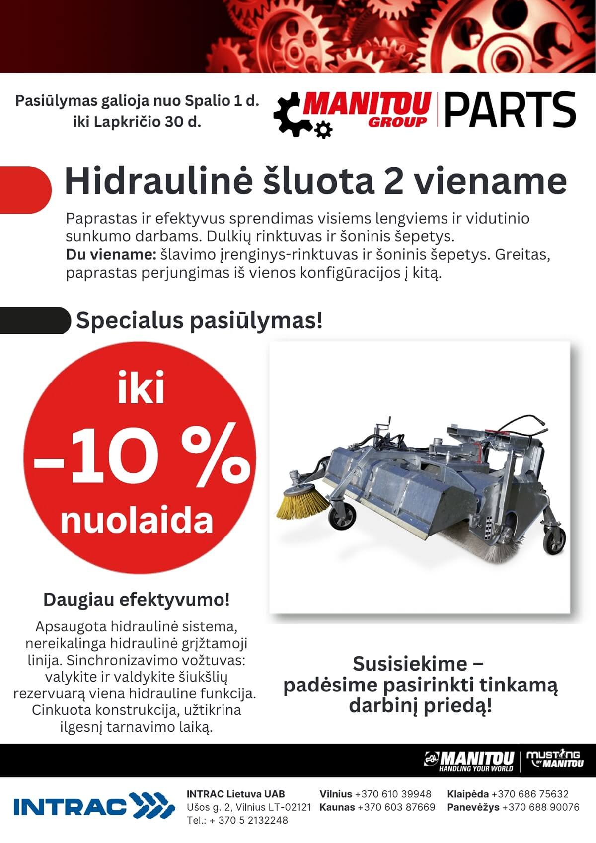 MANITOU hidraulinė šluota – specialus pasiūlymas!